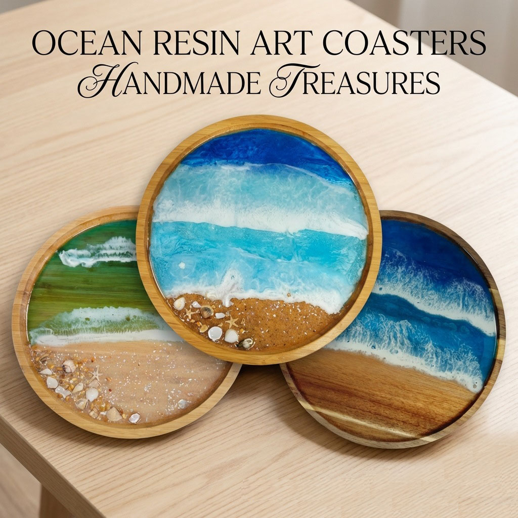 Resin Art Wooden Tray - Деревянный поднос с декором из смолы