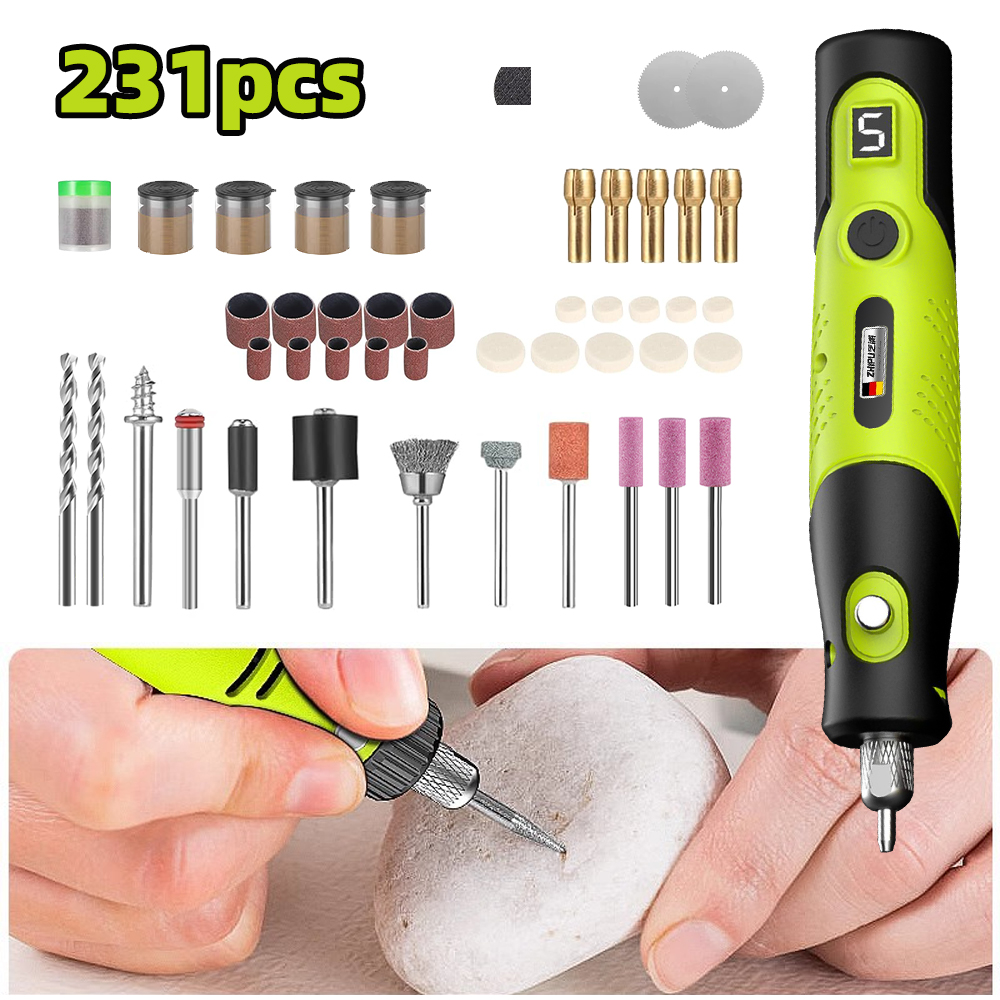 Resin Art Drill Machine - Беспроводной мини-роторный инструмент с 231 аксессуаром,