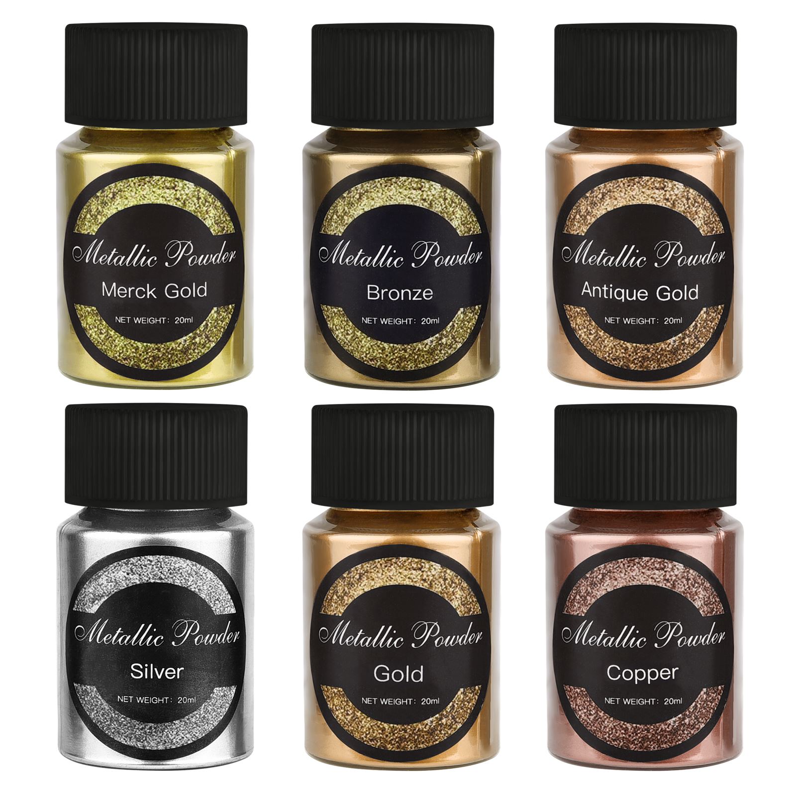 Glitter Powder Resin - 20 мл/бутылка, зеркальный пигмент золотого и