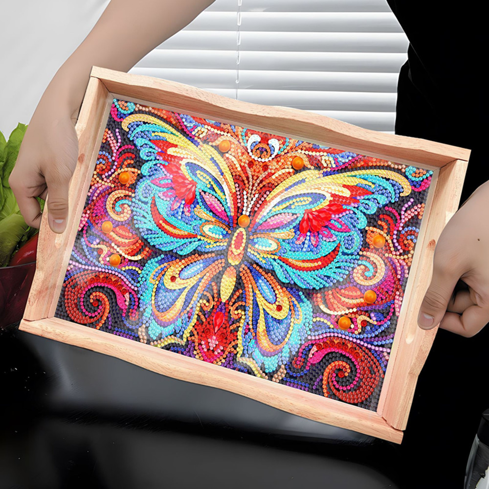 5D DIY деревянная обеденная та – обзор и цена Resin Art Wooden Tray